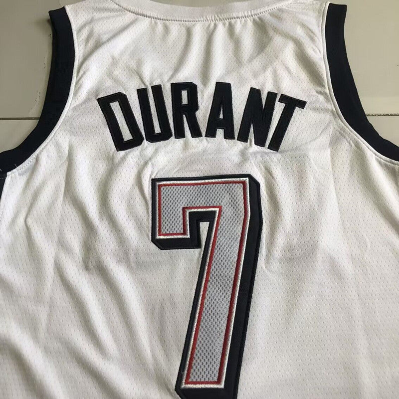 2024 USA Basketball Team Kevin Wayne Durant #7 white Throwback Jersey -  Dense Embroidery
