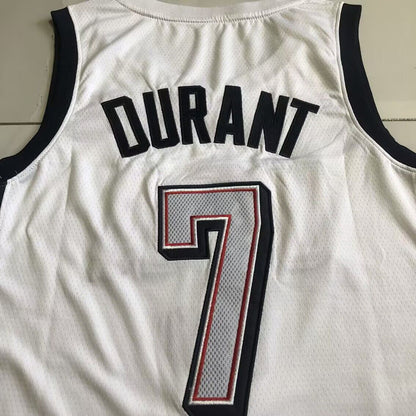 2024 USA Basketball Team Kevin Wayne Durant #7 white Throwback Jersey -  Dense Embroidery