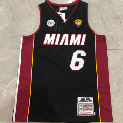 Miami Heat LeBron James #6 black 2012-2013 Throwback Jersey - Dense Embroidery
