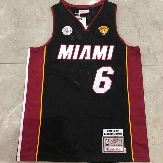Miami Heat LeBron James #6 black 2012-2013 Throwback Jersey - Dense Embroidery