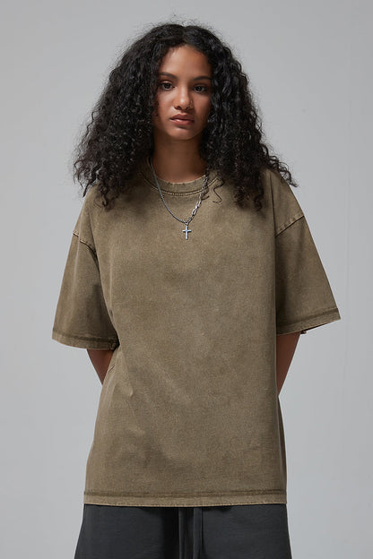 275GSM Double Stitch Sleeve Hem Washed Tee