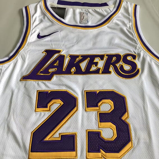 Los Angeles Lakers Bronny James #23 white Throwback Jersey - Dense Embroidery