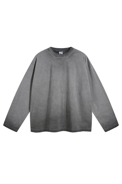 275GSM Distressed Washed Long Sleeve Crew