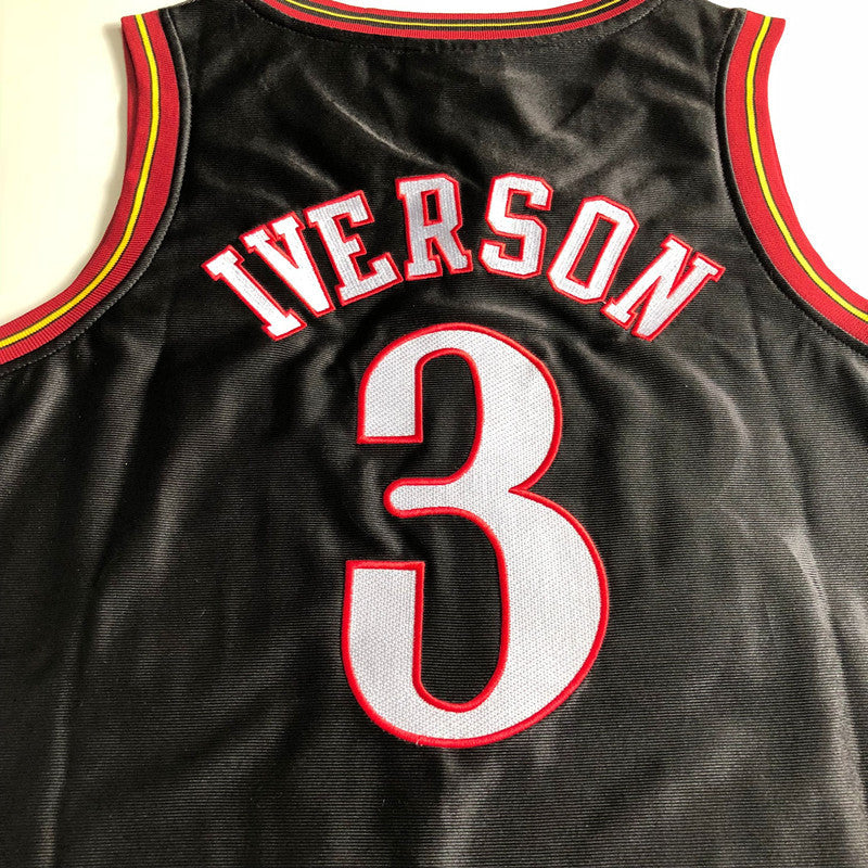 Allen Iverson #3 black 2000-01 Throwback Jersey - Dense Embroidery