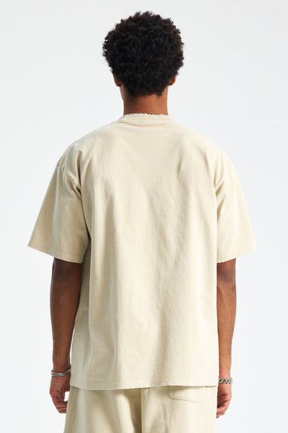 250GSM Distressed Pigment Dyed Washed Tee