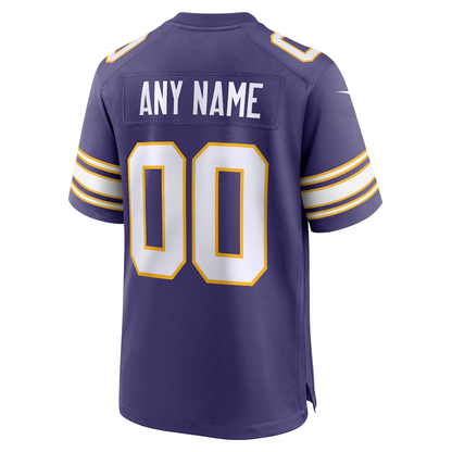 Custom Minnesota Vikings Purple Game Jersey