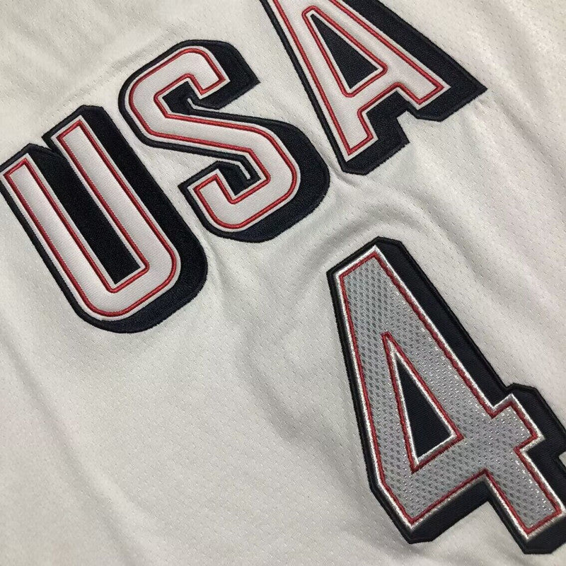 USA Basketball Team Stephen Curry #4 white Throwback Jersey -  Dense Embroidery