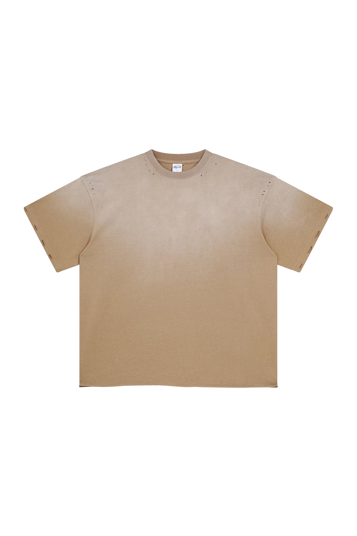 250GSM Gradient Spray Washed Distressed Tee