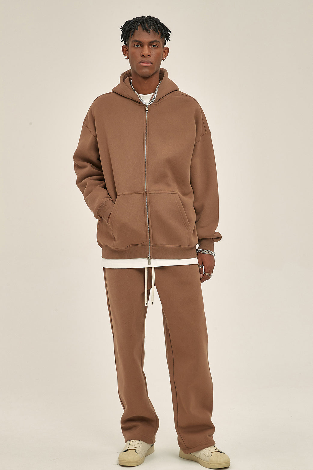 350GSM Solid Color Fleece Zipper Jacket