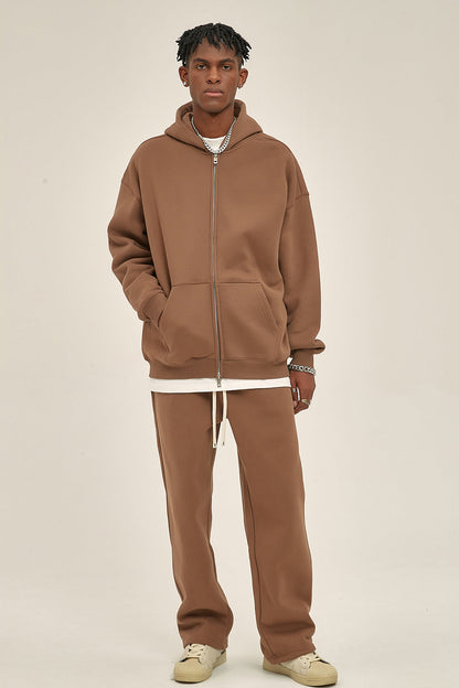 350GSM Solid Color Fleece Zipper Jacket
