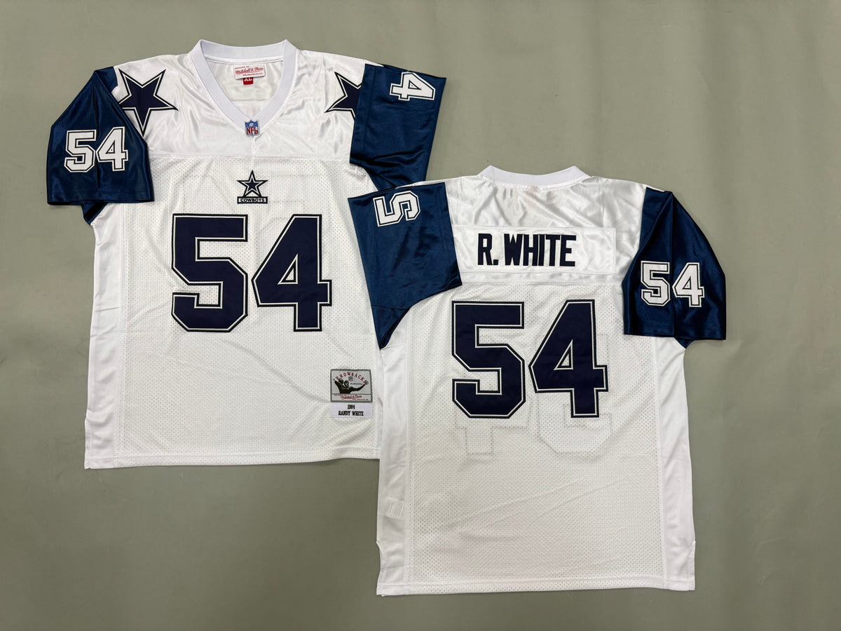 Mens Randy White#54 white Dallas Cowboys Vintage Throwback Jersey