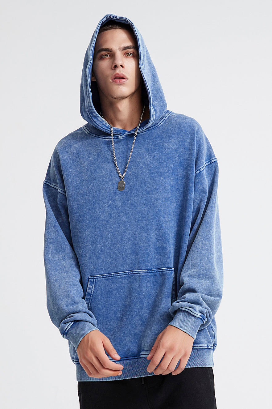 100% Cotton 420GSM Washed Vintage Hoodie