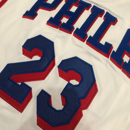 Philadelphia 76ers LeBron James #23 White Throwback Jersey - Dense Embroidery