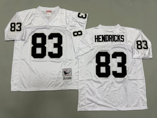 Mens Ted Hendricks#83 white Los Angeles Raiders Vintage Throwback Jersey