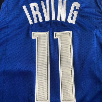 Dallas Mavericks Kyrie Irving #11 blue Throwback Jersey - Dense Embroidery