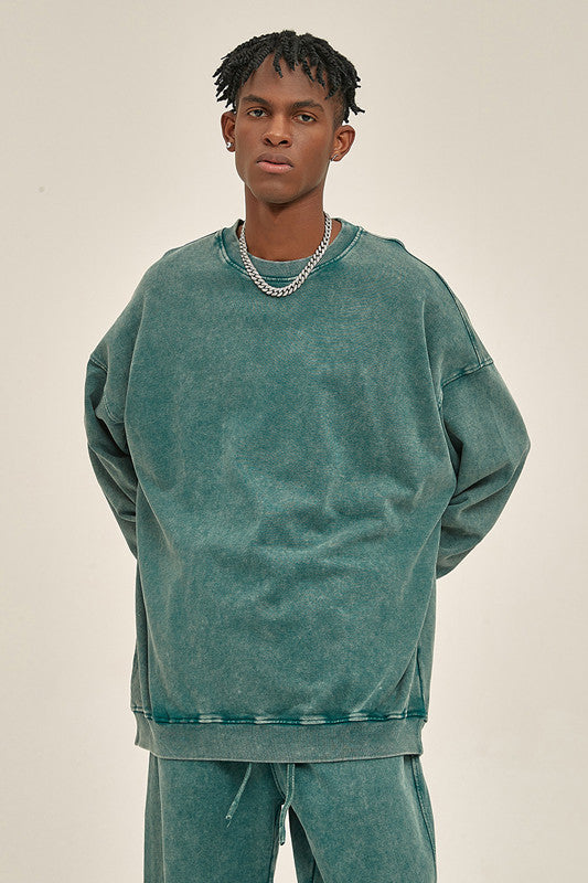 100% Cotton 420GSM High Weight Washed Crew