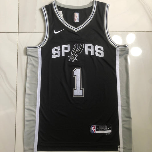San Antonio Spurs Victor Wembanyama #1 Throwback Jersey - Dense Embroidery