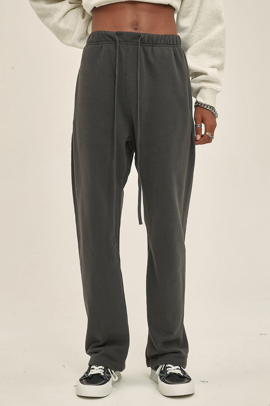 365GSM Relaxed Solid Color Fleece Sweatpants