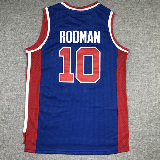 Detroit Pistons Dennis Rodman #10 1988/89 Throwback ！ Embroidered