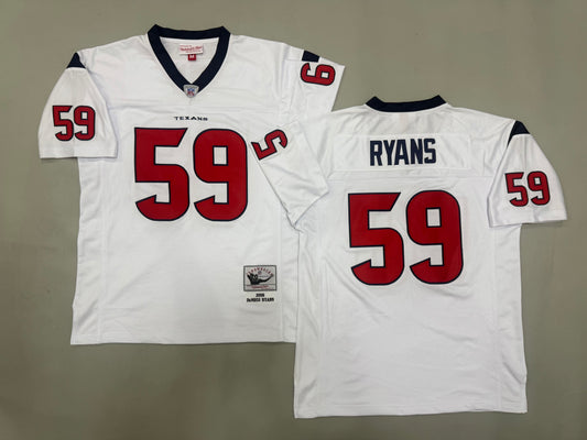 Mens DeMeco Ryans #59 Houston Texans White Vintage Throwback Jersey