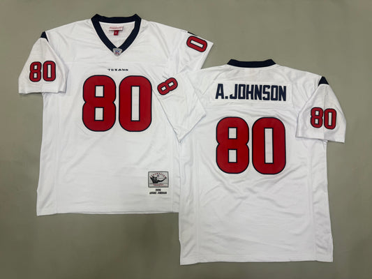Mens Andre Johnson #80 Houston Texans White Vintage Throwback Jersey