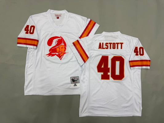 Mens Mike Alstott#40 white Tampa Bay Buccaneers Vintage Throwback Jersey
