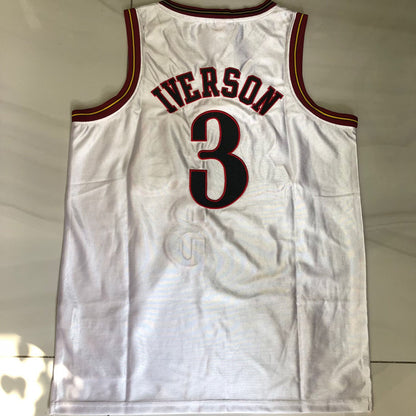 All-Star Allen Iverson #3 white 2001 Dense Embroidery