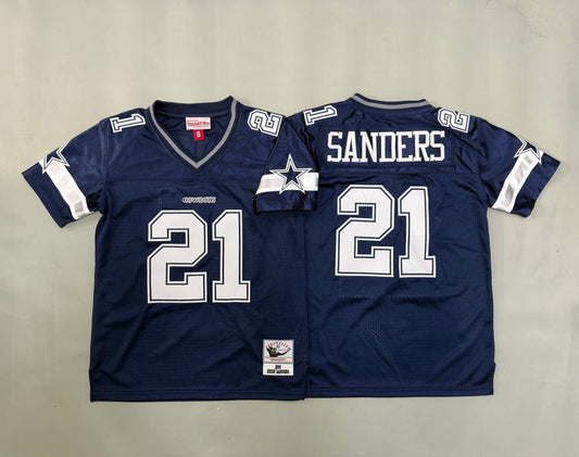 Youth Deion Sanders#21 Dallas Cowboys Vintage Throwback Jersey