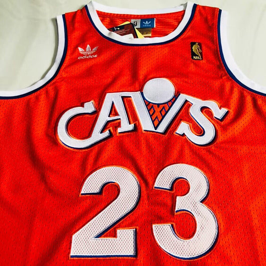 Cleveland Cavaliers LeBron James #23 Orange Throwback Jersey - Dense Embroidery