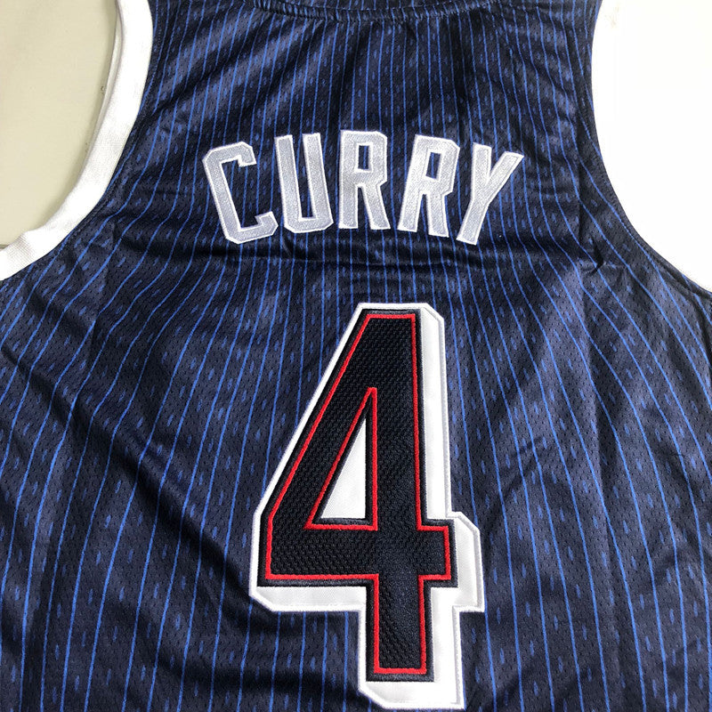 USA Basketball Team Stephen Curry #4 blue Throwback Jersey -  Dense Embroidery