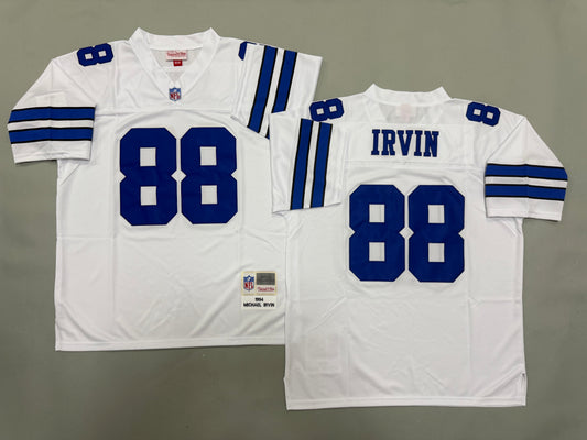 Mens Michael Irvin#88 white Dallas Cowboys Vintage Throwback Jersey