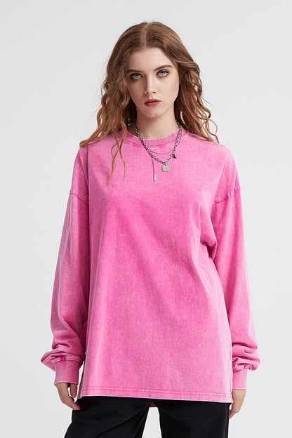 250GSM Vintage Washed Long Sleeve Crew