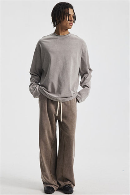 380GSM Wide Leg Washed Sweatpants
