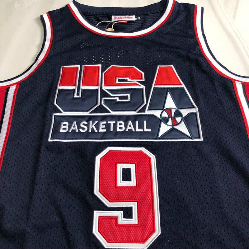 Dream Team Michael Jordan #9 blue Throwback Jersey - Dense Embroidery