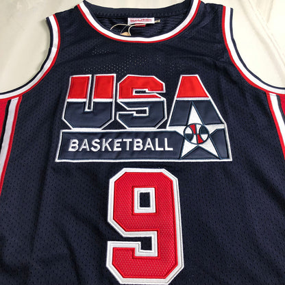 Dream Team Michael Jordan #9 blue Throwback Jersey - Dense Embroidery