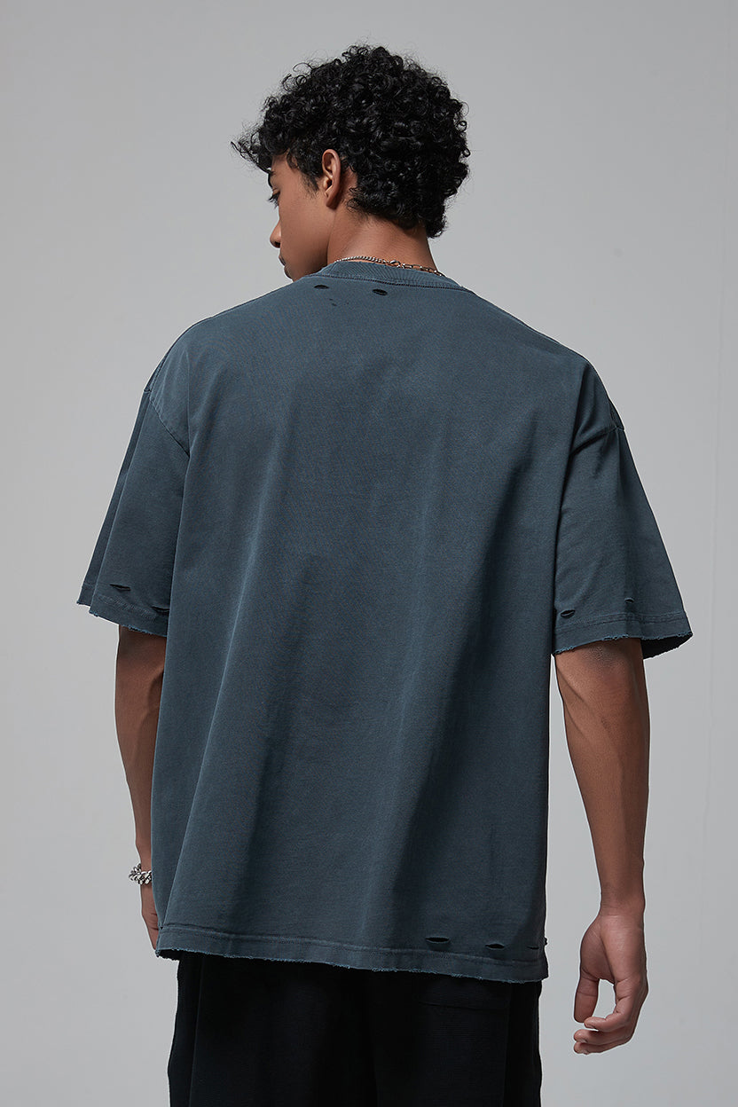 275GSM Distressed Vintage Washed Tee