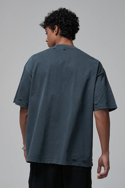 275GSM Distressed Vintage Washed Tee