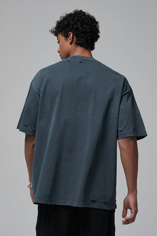 275GSM Distressed Vintage Washed Tee