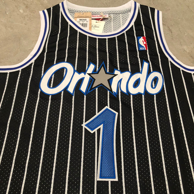 Orlando Magic Penny Hardaway #1 Black 1994-95 Throwback Jersey - Dense Embroidery