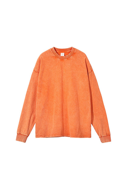 250GSM Vintage Washed Long Sleeve Crew