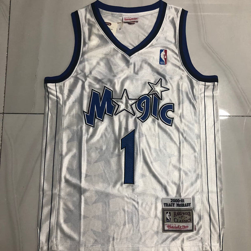 Orlando Magic TRACY MCGRADY #1 white  2000-01 Throwback Jersey - Dense Embroidery