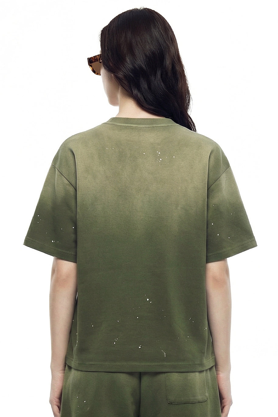 305GSM Ink Splashing Spray Washed Tee