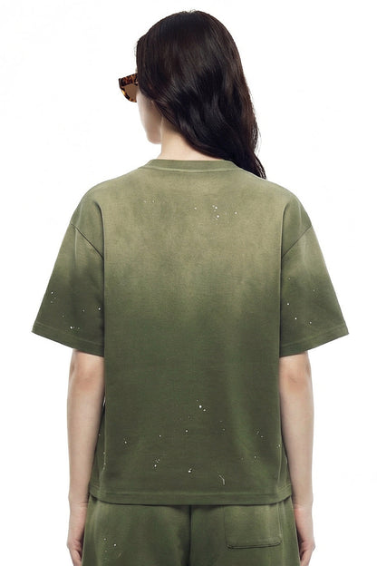 305GSM Ink Splashing Spray Washed Tee