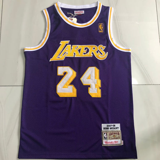 Los Angeles Lakers Kobe Bryant #24 2007-08 Throwback Jersey - Dense Embroidery