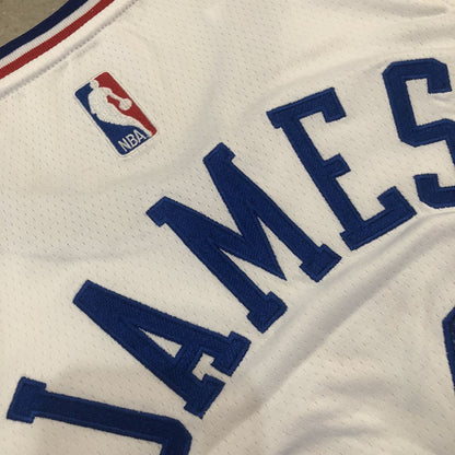 Philadelphia 76ers LeBron James #23 White Throwback Jersey - Dense Embroidery