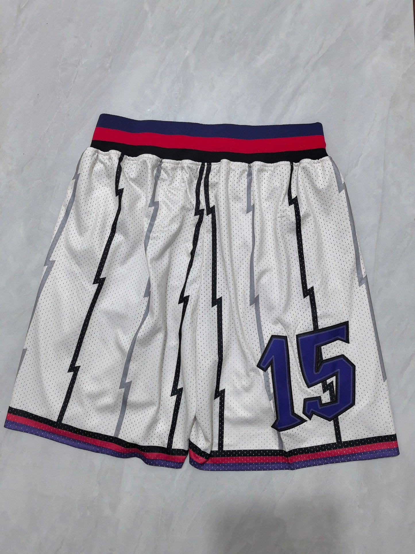 Toronto Raptors white retro pocket shorts