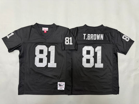 Youth Tim Brown #81 Black Las Vegas Raiders Vintage Throwback Jersey