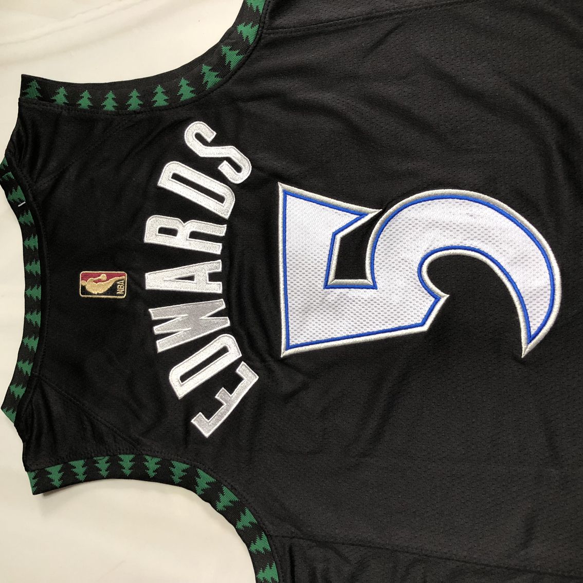 Minnesota Timberwolves Anthony Edwards #5 black Throwback Jersey - Dense Embroidery