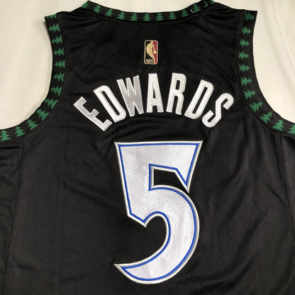 Minnesota Timberwolves Anthony Edwards #5 black Throwback Jersey - Dense Embroidery