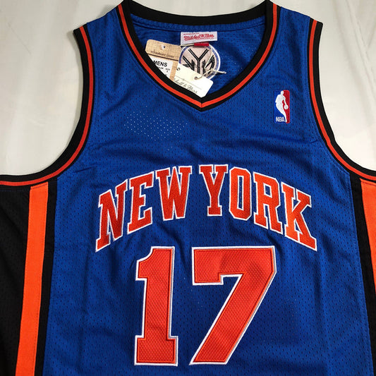 New York Knicks Jeremy Lin #17 blue Throwback Jersey - Dense Embroidery